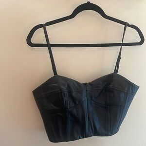 100% Lamb Leather Corset top by BCBG MaxAzria
